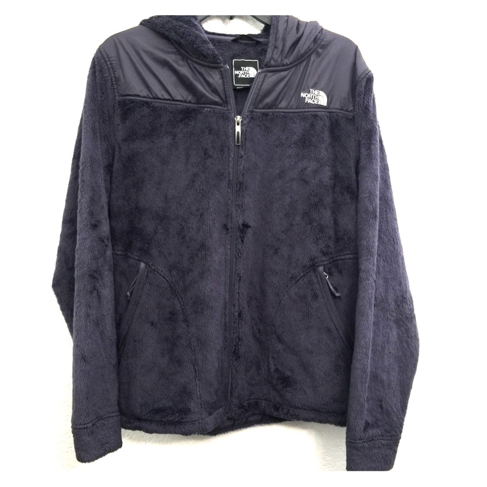 The north face plum fuzzy fleece oso hooded jacket